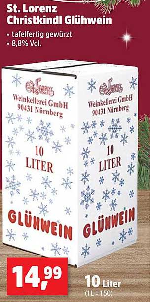 St. Lorenz Christkindl Glühwein - 10 Liter