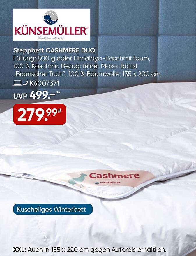 Steppbett CASHMERE DUO