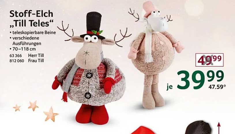 Stoff-Elch „Till Teles“ - Kuschelige Gefährten für die Weihnachtszeit