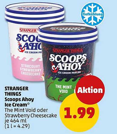 STRANGER THINGS Scoops Ahoy Ice Cream – The Mint Void oder Strawberry Cheesecake