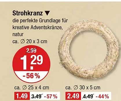Strohkranz - die perfekte Grundlage für kreative Adventskränze