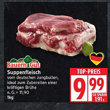 Suppenfleisch vom deutschen Jungbullen