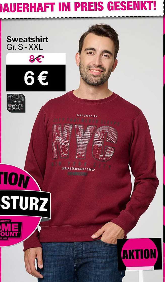 Sweatshirt Gr. S - XXL für nur 6 € (statt 8 €)