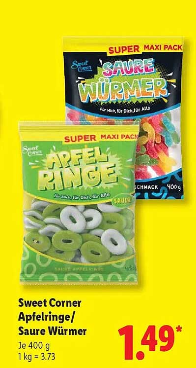 Sweet Corner Apfelringe/Saure Würmer