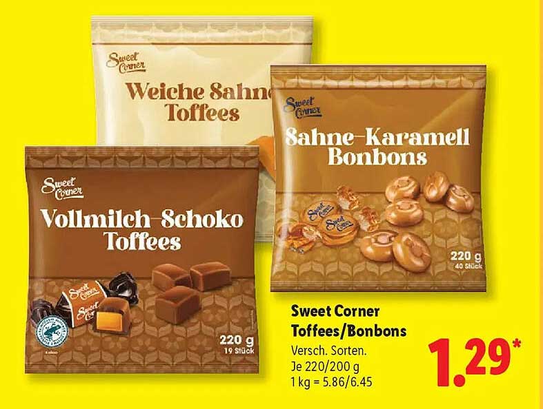 Sweet Corner Toffees/Bonbons - Verschiedene Sorten