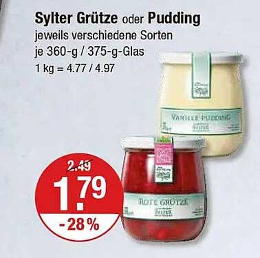 Sylter Grütze oder Pudding - je 360-g / 375-g-Glas