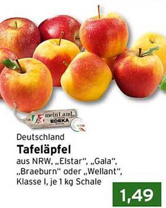 Tafeläpfel aus Deutschland – Klasse I, je 1 kg Schale