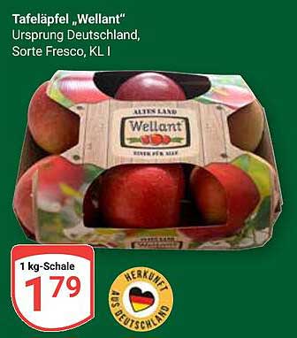 Tafeläpfel „Wellant“ 1 kg-Schale