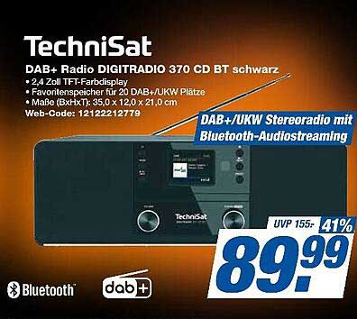 TechniSat DAB+ Radio DIGITRADIO 370 CD BT schwarz