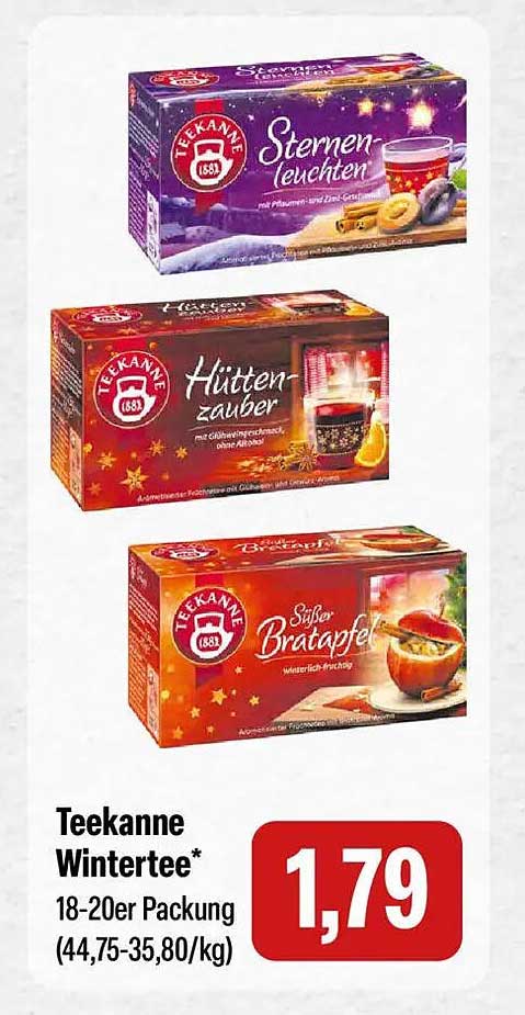 Teekanne Wintertee - Sternenleuchten, Hüttenzauber und Süßer Bratapfel