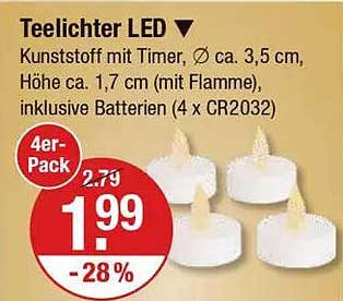 Teelichter LED 4er-Pack