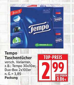 Tempo Taschentücher 3-in-1, diverse Varianten