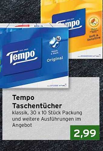 Tempo Taschentücher klassik, 30 x 10 Stück Packung