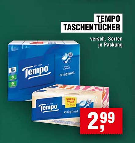 TEMPO TASCHENTÜCHER - verschiedene Sorten je Packung