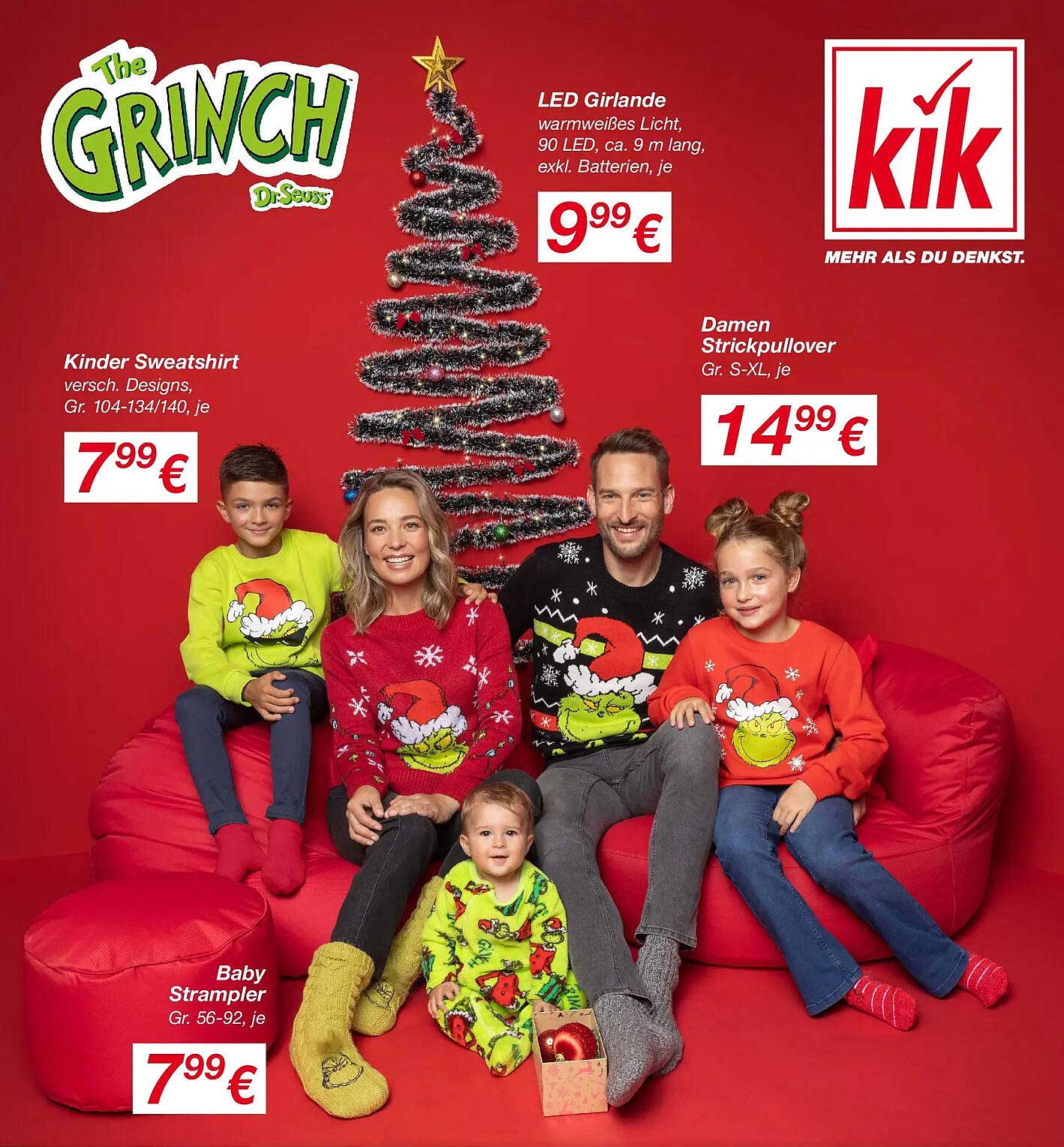 The Grinch Textilien und LED-Girlande