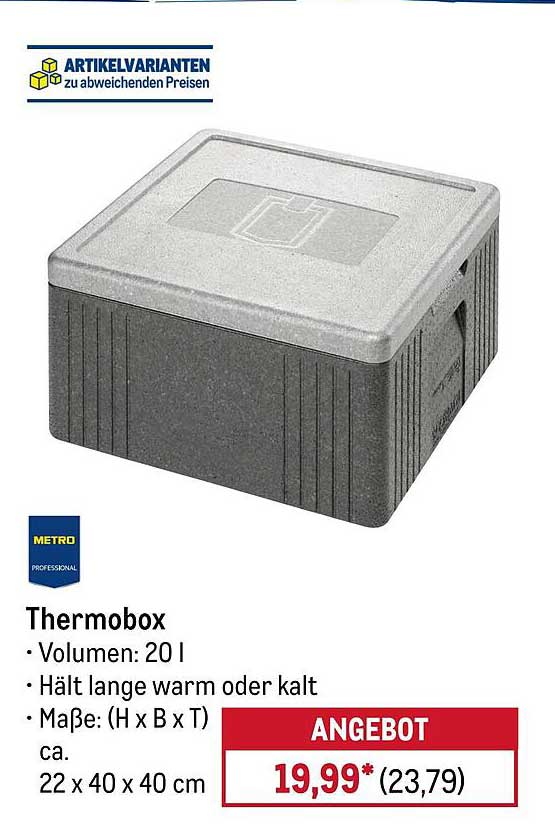 Thermobox - Volumen 20 L, hält lange warm oder kalt