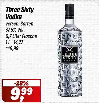 Three Sixty Vodka 0,7 Liter Flasche – Nur für kurze Zeit!