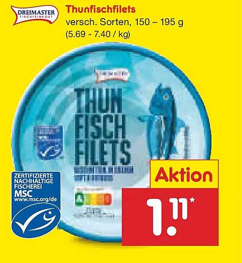 Thunfischfilets, verschieden Sorten, 150 - 195 g