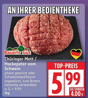 Thüringer Mett / Hackepeter vom Schwein