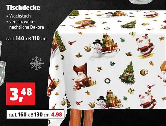 Tischdecke aus Wachstuch – Verschiedene weihnachtliche Dekore