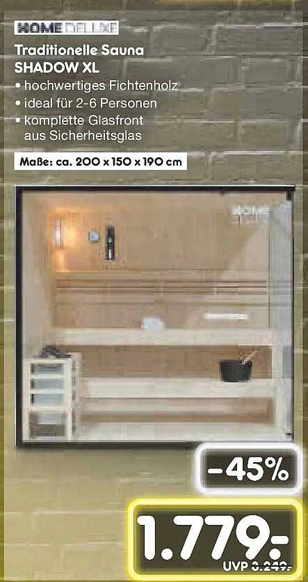 Traditionelle Sauna SHADOW XL