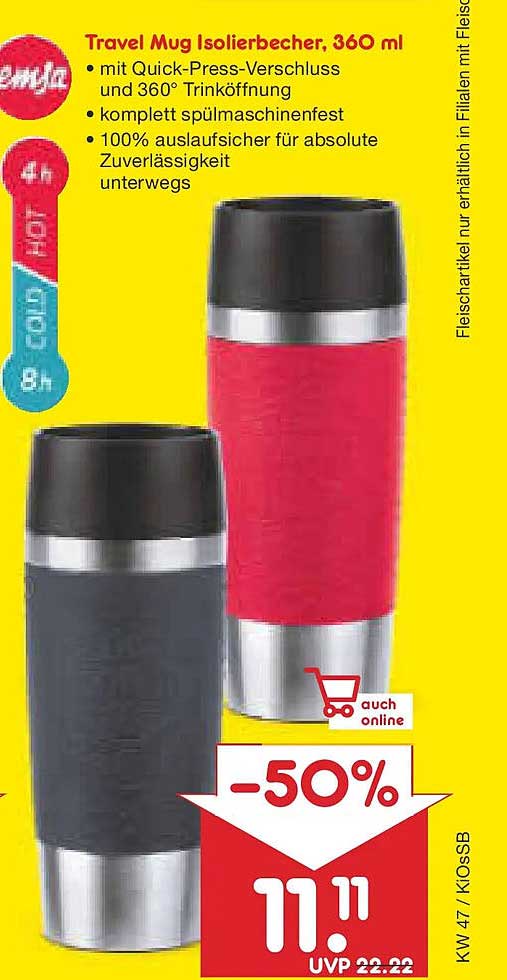 Travel Mug Isolierbecher, 360 ml