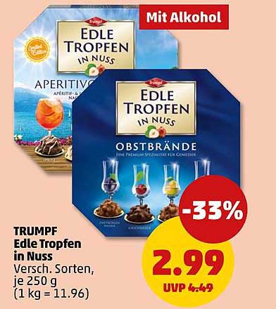 TRUMPF Edle Tropfen in Nuss - Verschiedene Sorten, je 250 g