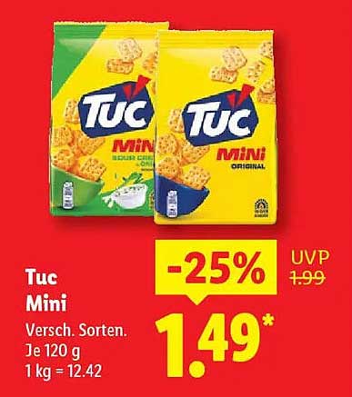 Tuc Mini - Verschiedene Sorten je 120 g