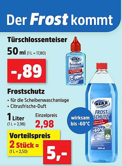 Türschlossenteiser und Frostschutz von KLAX