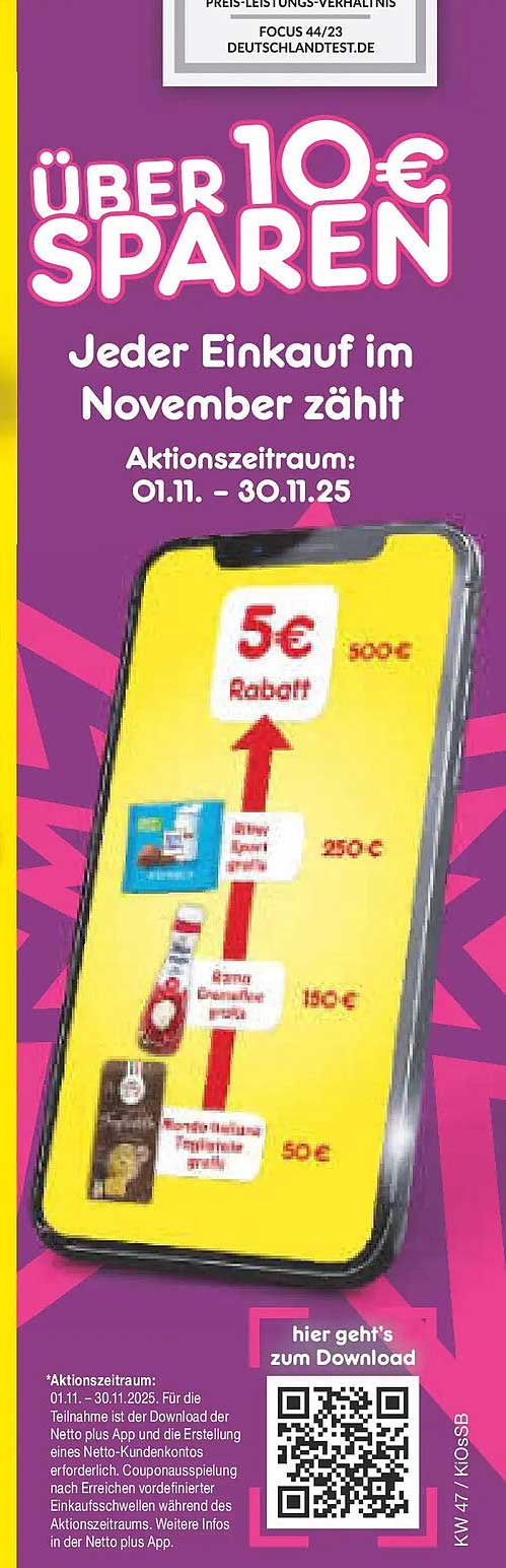 Über 10 € sparen – Jeder Einkauf im November zählt