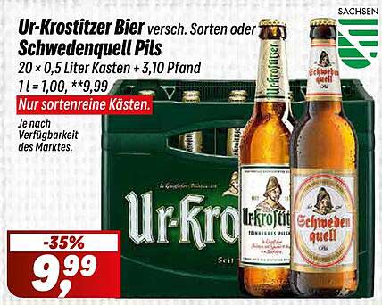 Ur-Krostitzer Bier verschiedene Sorten oder Schwedenquell Pils