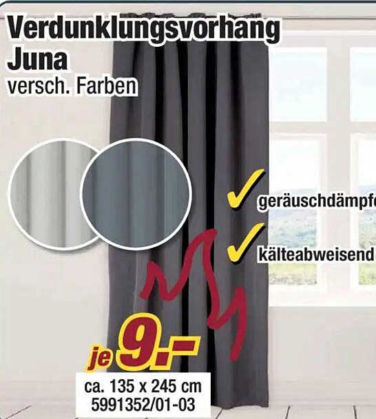 Verdunklungsvorhang Juna - verschiedene Farben