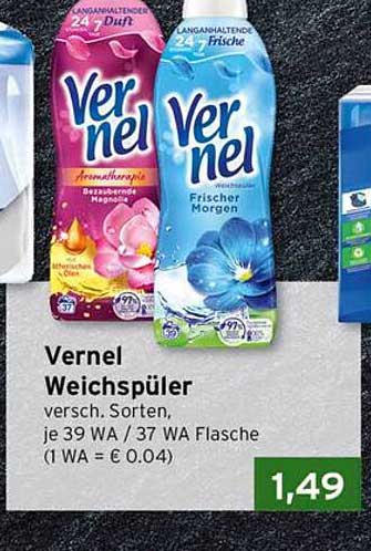 Vernel Weichspüler - Verschiedene Sorten für nur 1,49 €