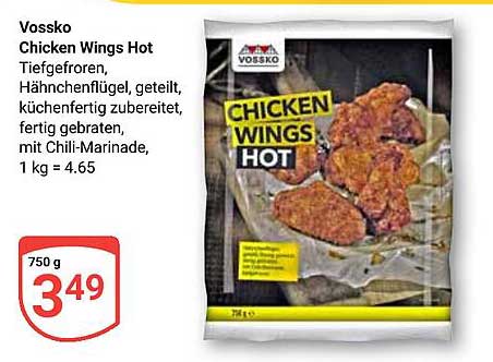 Vossko Chicken Wings Hot 750 g