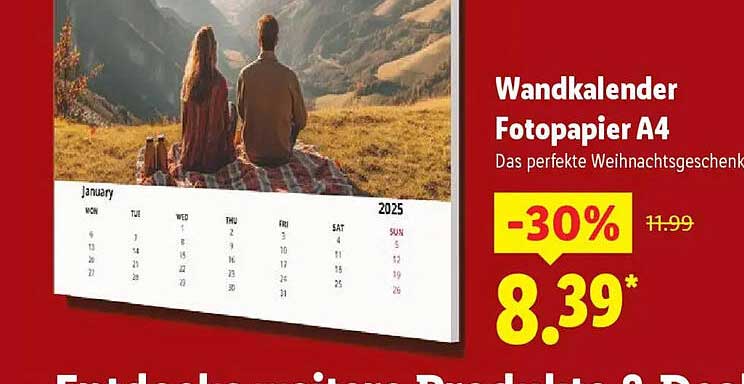 Wandkalender Fotopapier A4