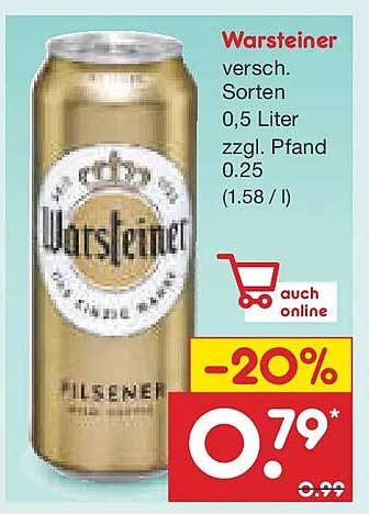 Warsteiner Pilsener 0,5 Liter Dose