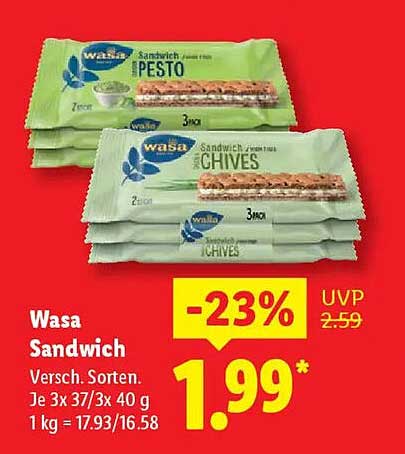 Wasa Sandwich - Verschiedene Sorten