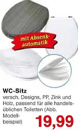 WC-Sitz in verschiedenen Designs mit Absenkautomatik