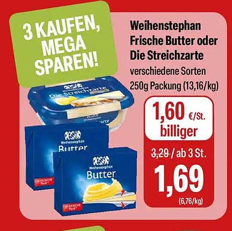 Weihenstephan Frische Butter oder Die Streichzarte - verschiedene Sorten