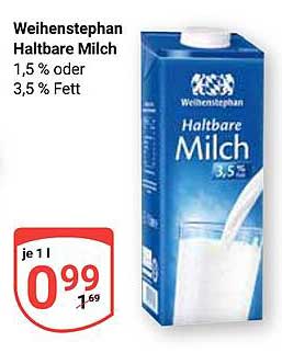 Weihenstephan Haltbare Milch 1,5% oder 3,5% Fett