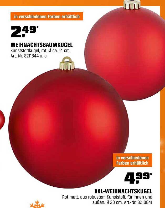 Weihnachtsbaumkugel und XXL-Weihnachtskugel