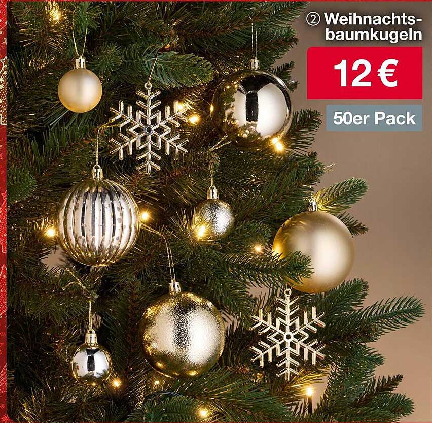 Weihnachtsbaumkugeln 50er Pack für nur 12 €
