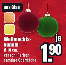 Weihnachtskugeln aus Glas 10 cm, verschiedene Farben