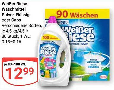 Weißer Riese Waschmittel Pulver, Flüssig oder Caps