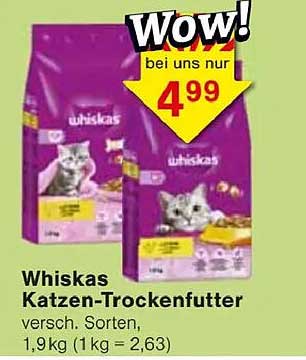 Whiskas Katzen-Trockenfutter 1,9 kg - Verschiedene Sorten
