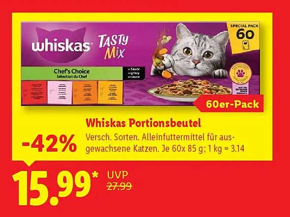 Whiskas Portionsbeutel - Tasty Mix für Katzen