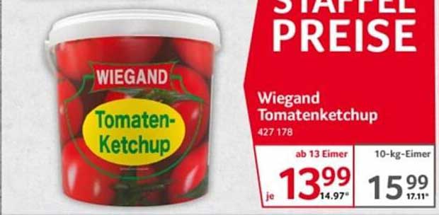 Wiegand Tomatenketchup 10 kg Eimer