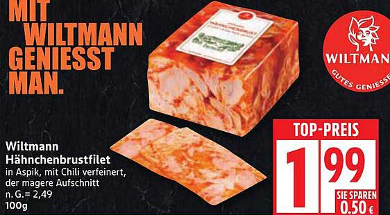 Wiltmann Hähnchenbrustfilet in Aspik, mit Chili verfeinert