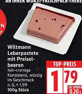 Wiltmann Leberpastete mit Preiselbeeren 100g