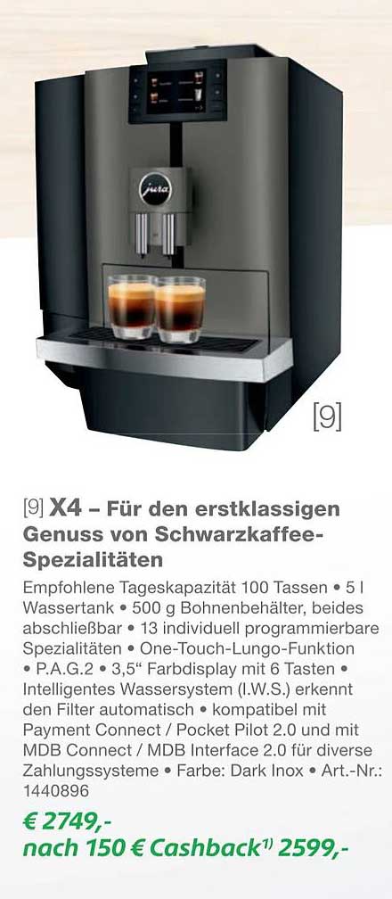 X4 – Für den erstklassigen Genuss von Schwarzkaffee-Spezialitäten